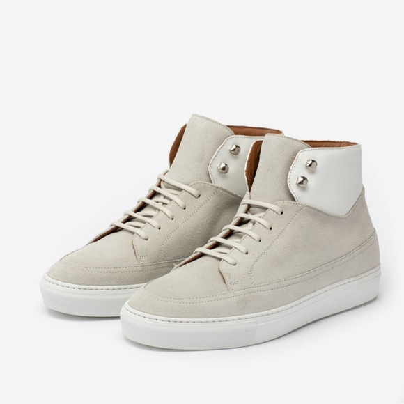 The Fifth Ave Hightop Sneaker in Cream - Picture 2 of 4